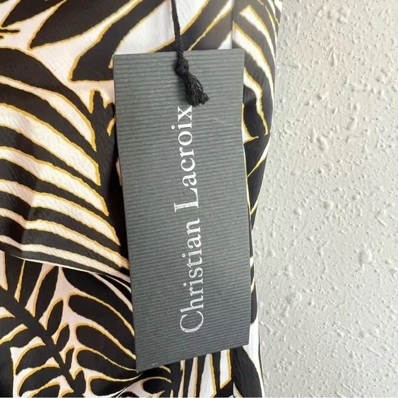 Christian Lacroix Botanical Print Keyhole Satin Mini Cocktail Dress Sz XS NWT - Picture 15 of 16